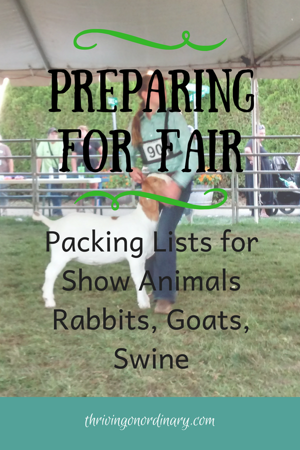 Packing Lists for Show Animals | Rabbits, Goats, PIgs